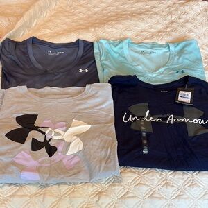 Under Armour Women's Short Sleeve Tops - Navy, Light Blue, Gray, and Black